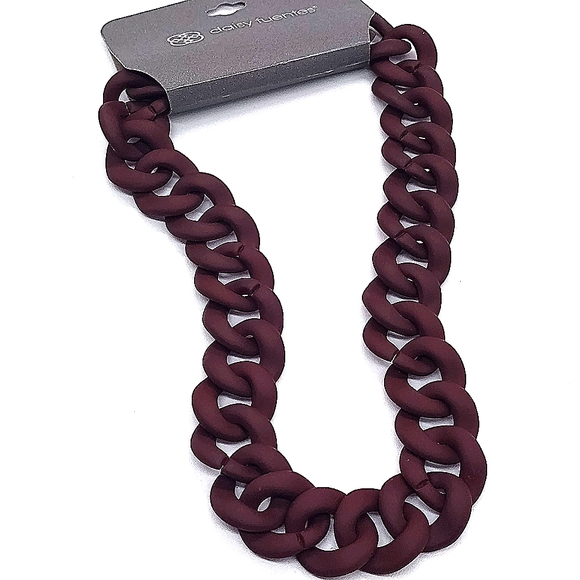 Rare Vintage DAISY FUENTES Resin Chain Link Necklace in Espresso Brown - Picture 2 of 5